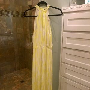 New never worn yellow and white dress